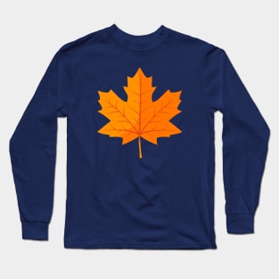 Orange Maple Autumn Leaf Long Sleeve T-Shirt